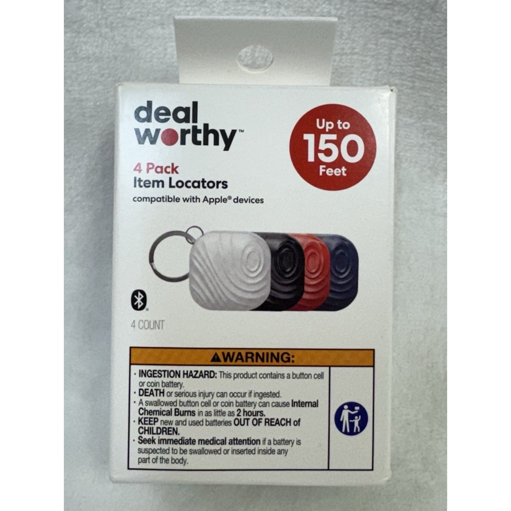 Dealworthy 4 Pack Item Locators Apple Find My Compatible Bluetooth Trackers NIB